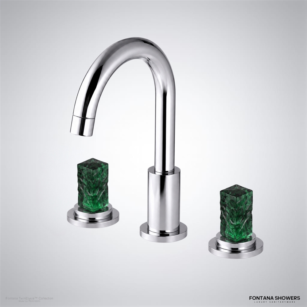 Fontana DualOrion gold faucet with round crystal handles product view